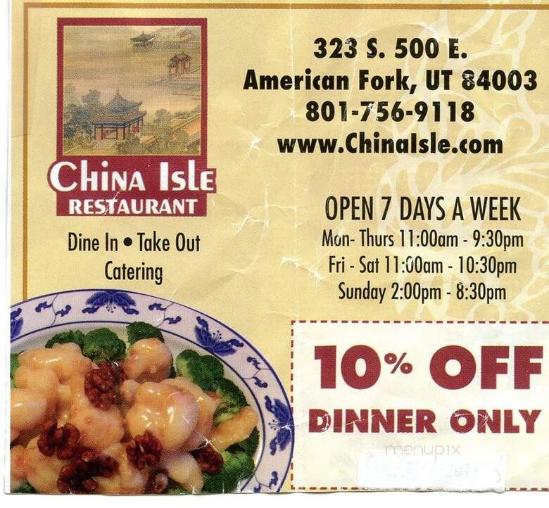 China Isle Restaurant - American Fork, UT menu_pic