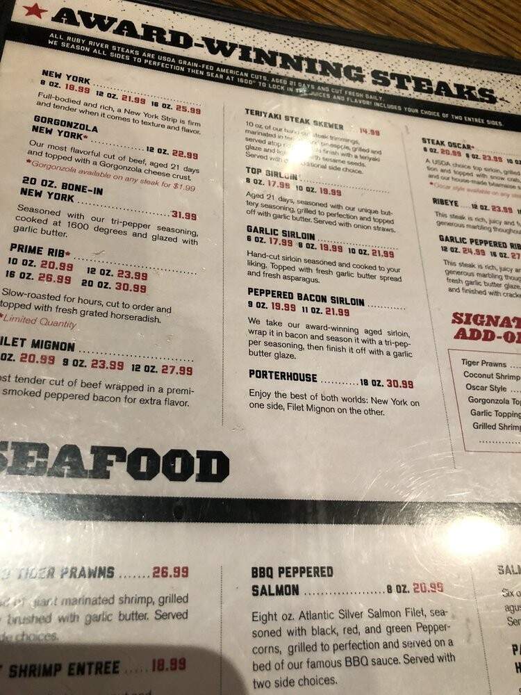 Ruby River Steakhouse - Provo, UT menu_pic