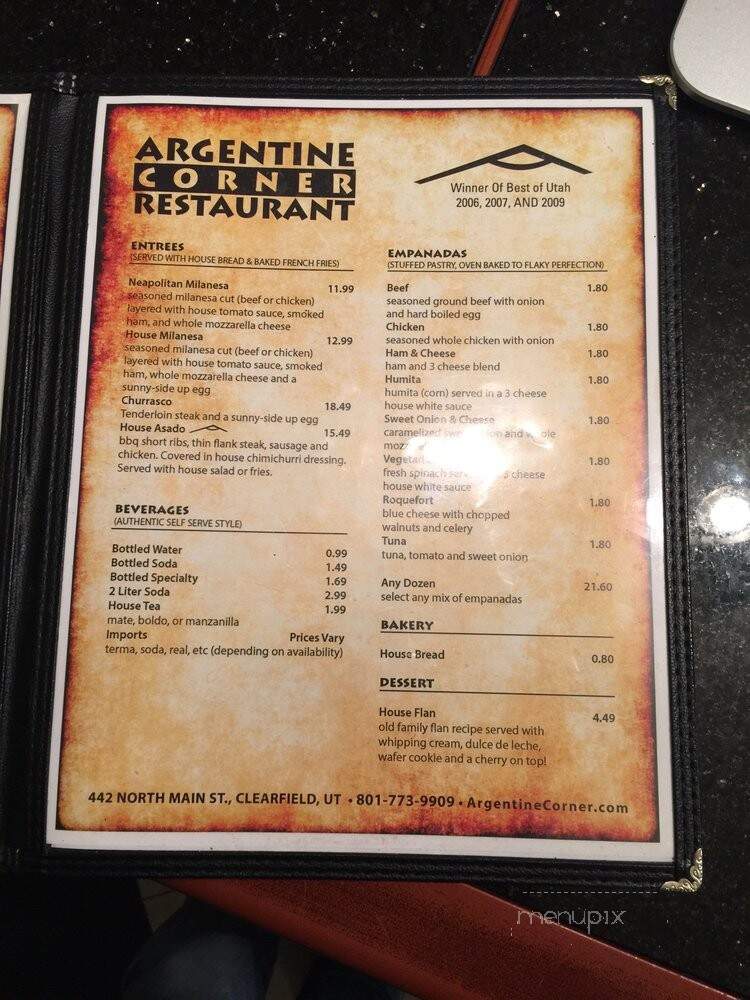 Argentine Corner - Clearfield, UT menu_pic