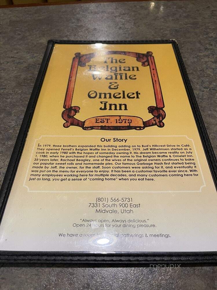 Belgian Waffle & Omelet Inn - Midvale, UT menu_pic