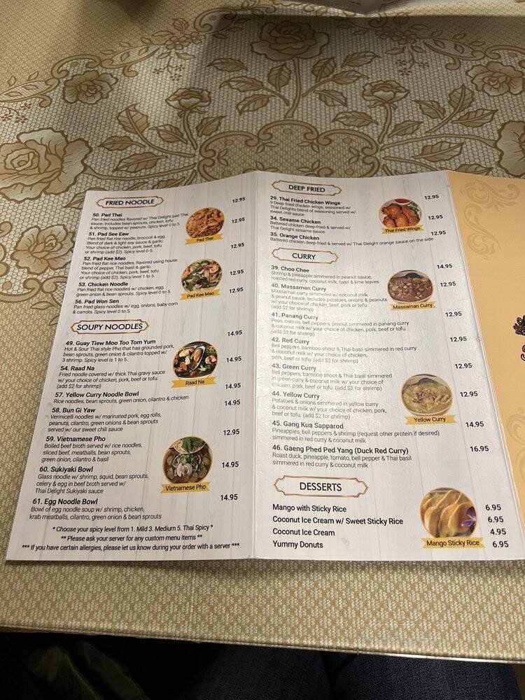 Thai Delight Cafe - West Jordan, UT menu_pic