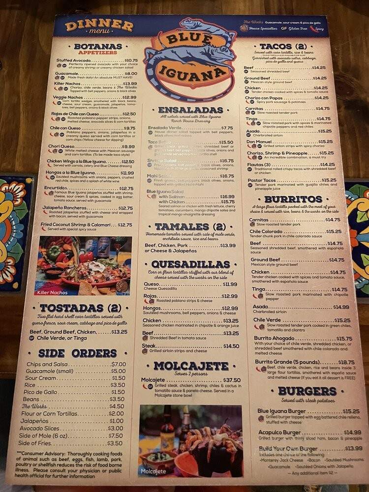 Blue Iguana - Salt Lake City, UT menu_pic