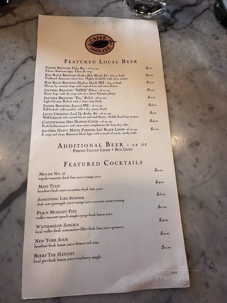 Caffe Mollse - Salt Lake City, UT menu_pic