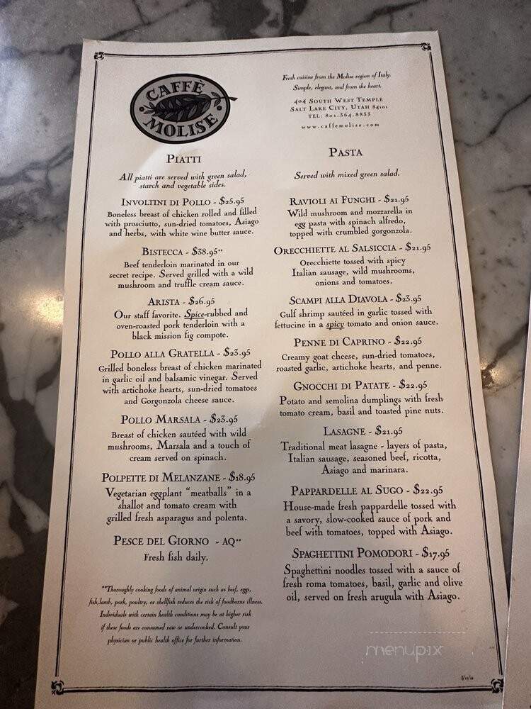 Caffe Mollse - Salt Lake City, UT menu_pic