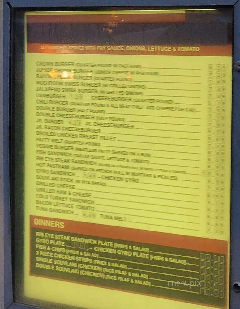 Crown Burger Restaurant - Salt Lake City, UT menu_pic