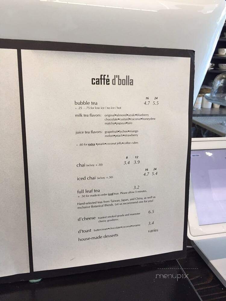 Caffe Dbolla - Salt Lake City, UT menu_pic