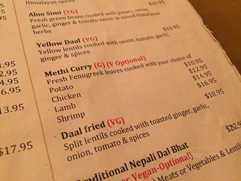 Himalayan Kitchen - Salt Lake City, UT menu_pic