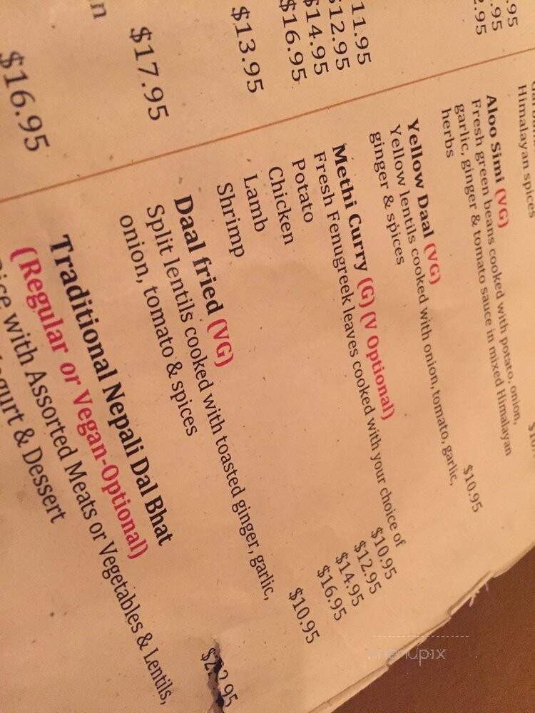 Himalayan Kitchen - Salt Lake City, UT menu_pic