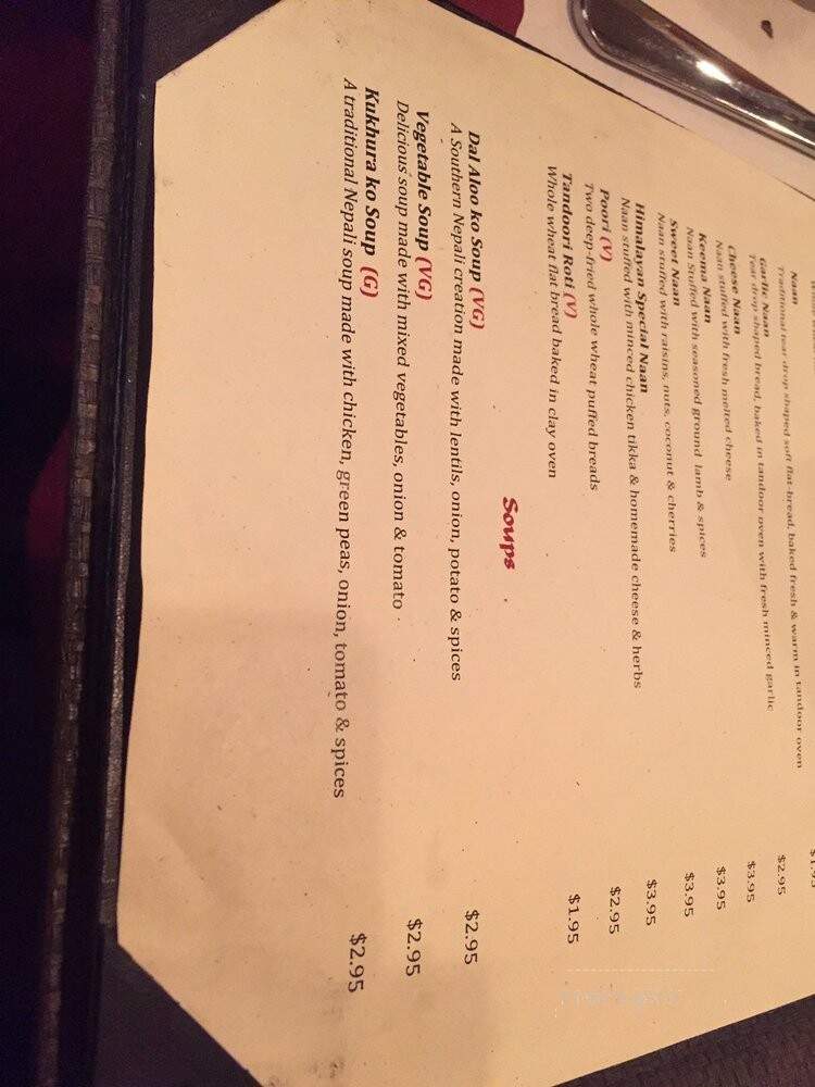 Himalayan Kitchen - Salt Lake City, UT menu_pic