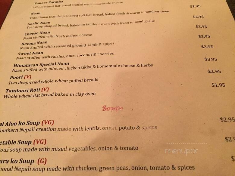 Himalayan Kitchen - Salt Lake City, UT menu_pic