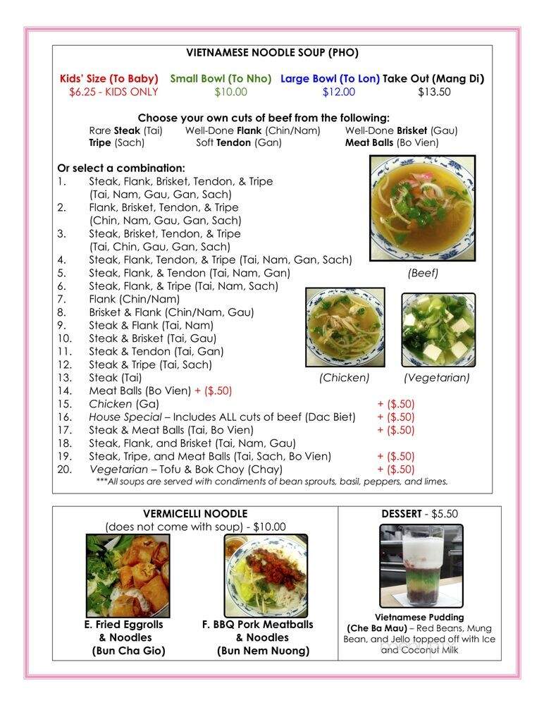 Tay Ho Terrace Cafe - Salt Lake City, UT menu_pic