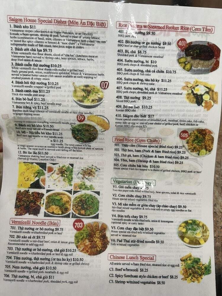 Pho Saigon Noodle House - Salt Lake City, UT menu_pic