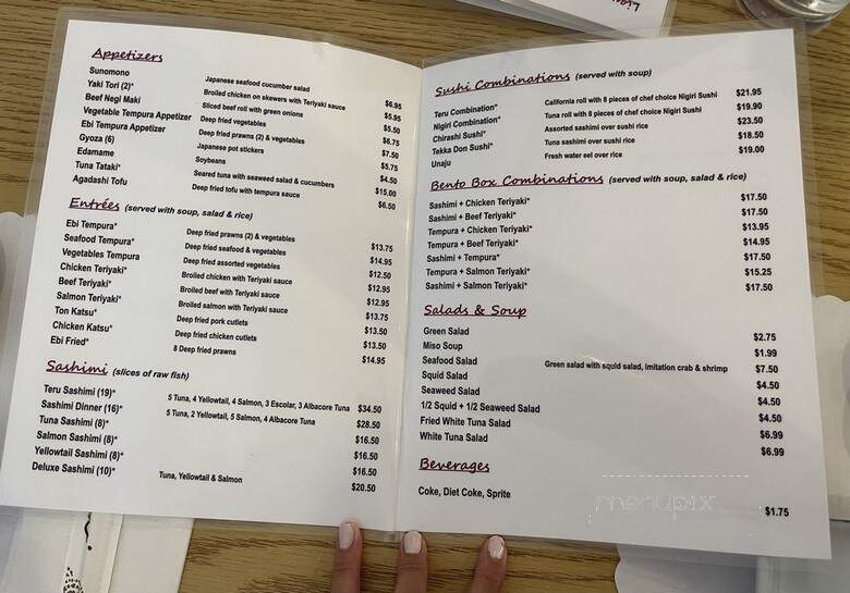 Teru Sushi - Cottonwood, UT menu_pic