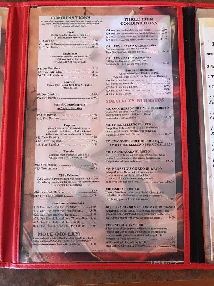 Ernesto's - St George, UT menu_pic