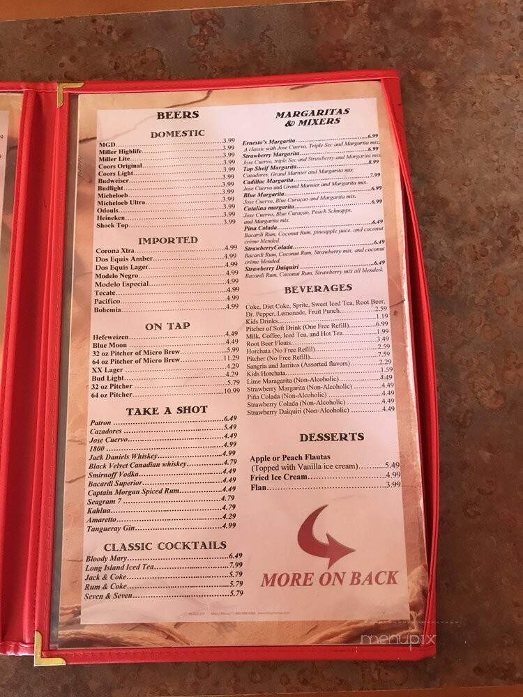 Ernesto's - St George, UT menu_pic