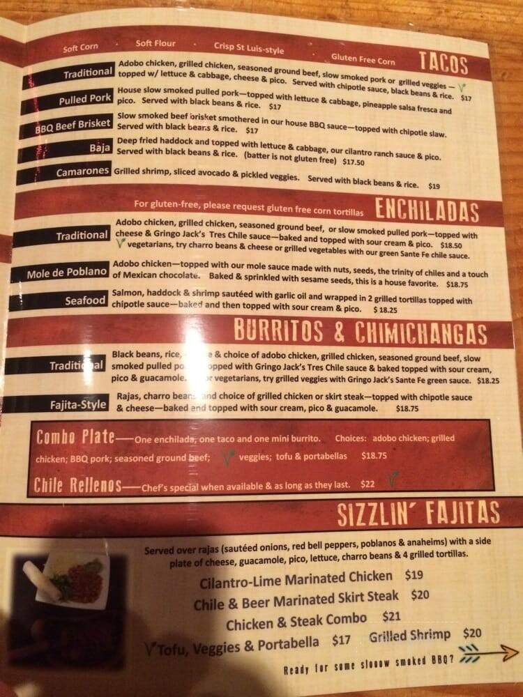 Candeleros Southwestern Grill - Manchester Center, VT menu_pic