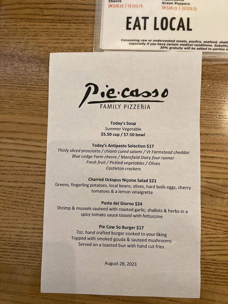 Pie-Casso New York Style Pizza - Stowe, VT menu_pic
