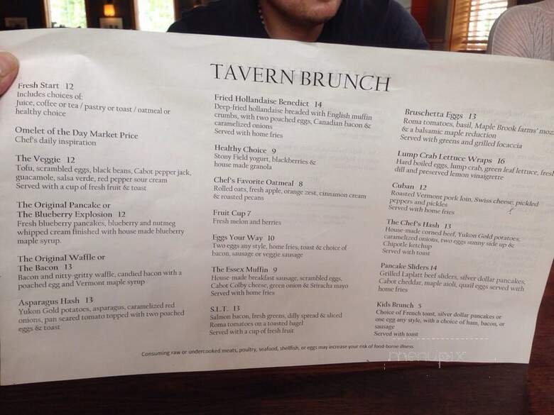 Tavern - Essex Junction, VT menu_pic