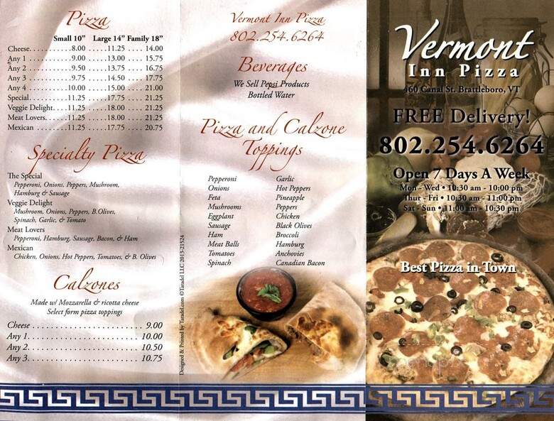Vermont Inn Pizza - Brattleboro, VT