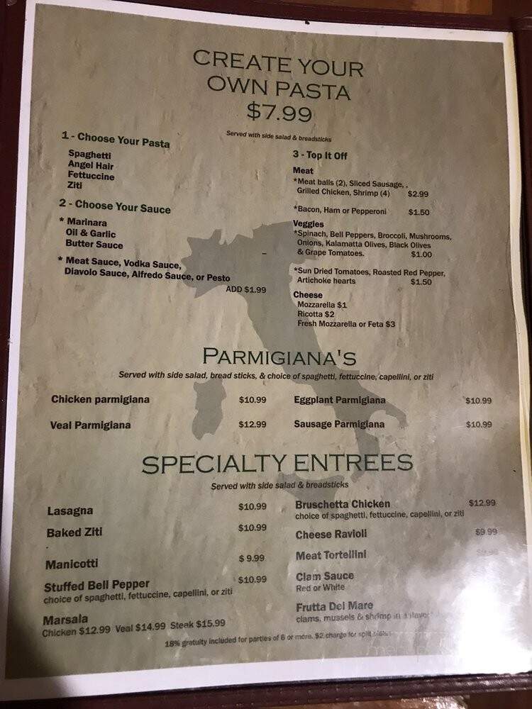 Andrea's Italian Restaurant - Chesapeake, VA menu_pic
