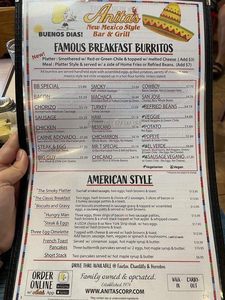 Anita's New Mexico Style - Chantilly, VA menu_pic