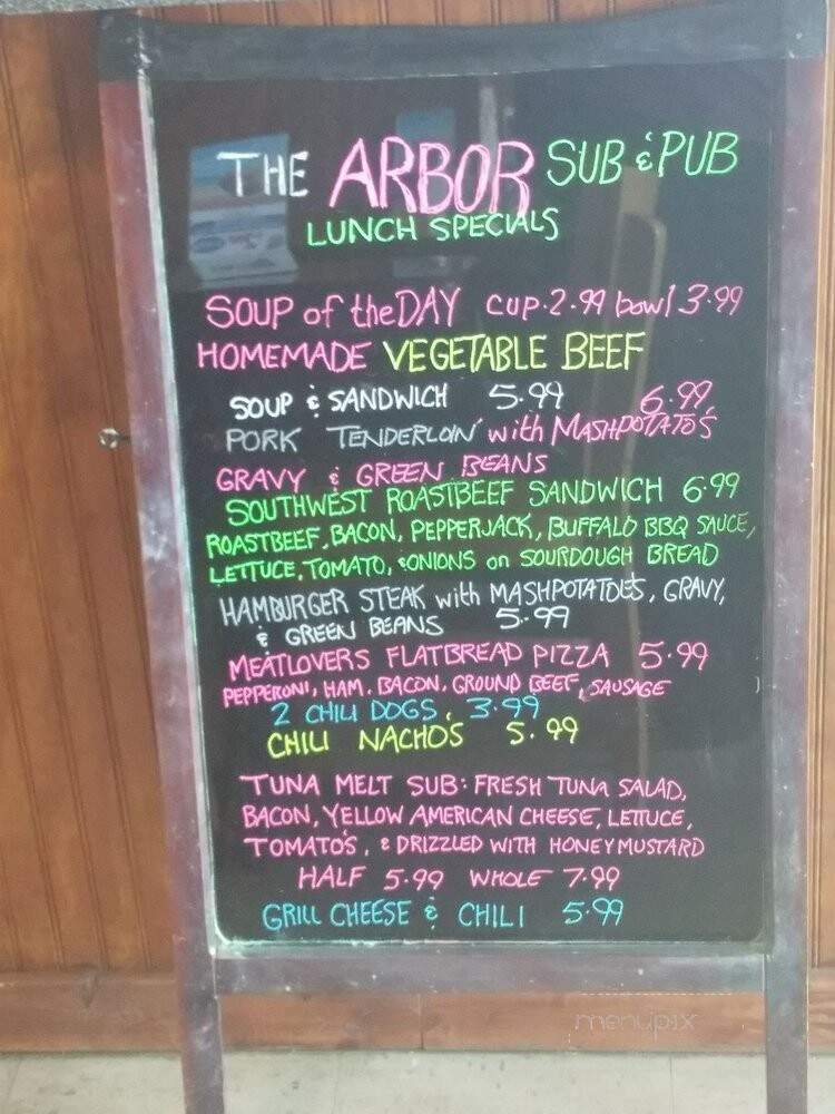 Arbor Sub & Pub - Chesapeake, VA menu_pic