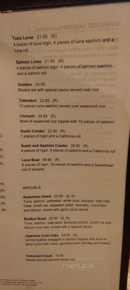 Blue Fin - Virginia Beach, VA menu_pic