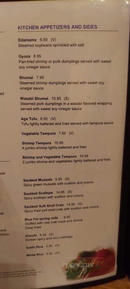 Blue Fin - Virginia Beach, VA menu_pic