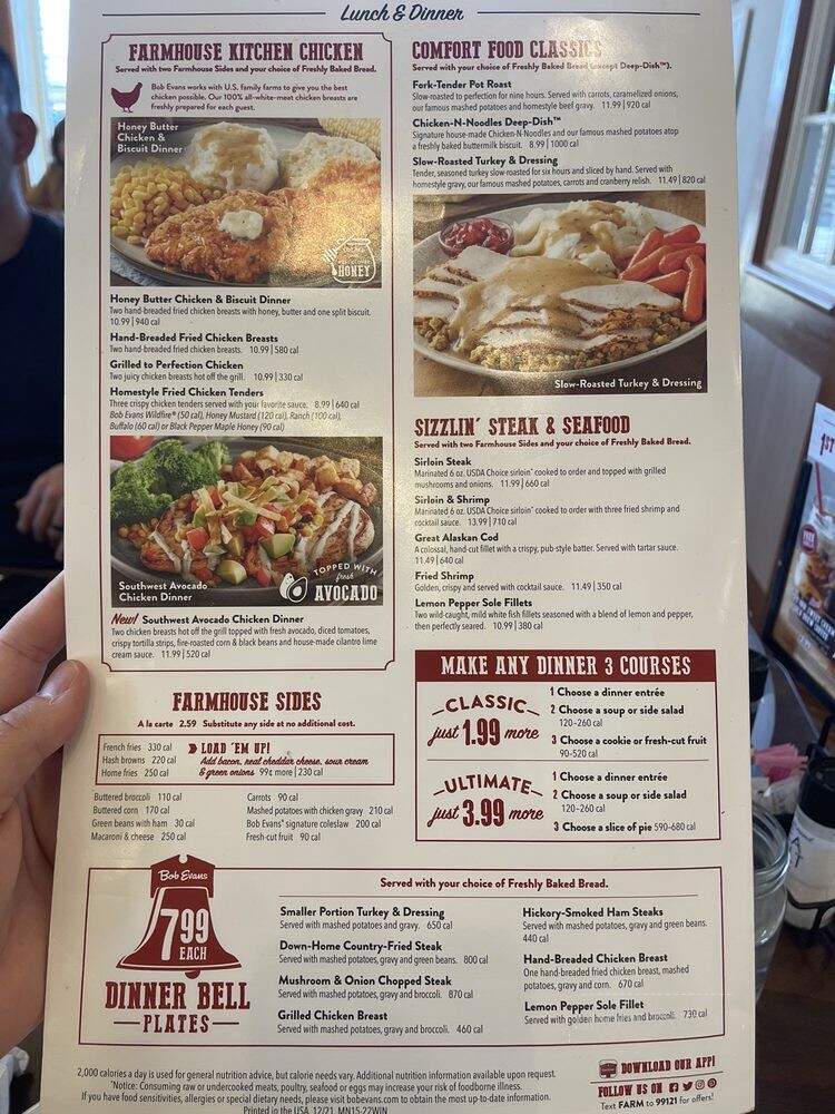 Bob Evans Restaurant - Stafford, VA menu_pic