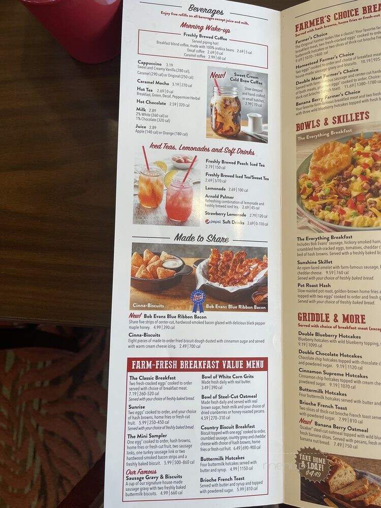 Bob Evans Restaurant - Stafford, VA menu_pic