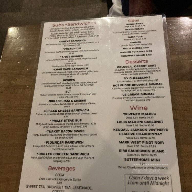 Brass Bell Restaurant & Lounge - Virginia Beach, VA menu_pic