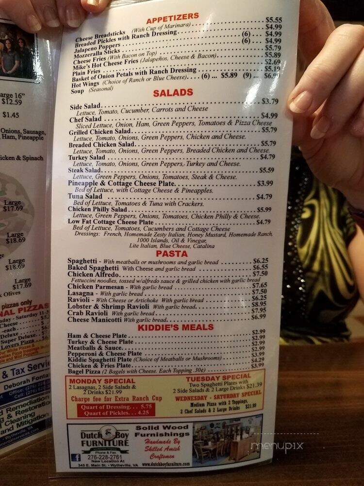 C J's Pizza - Wytheville, VA menu_pic