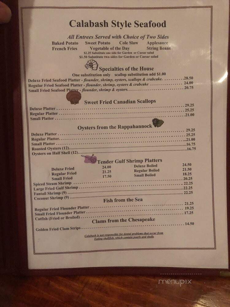 Calabash Seafood - Mechanicsville, VA menu_pic