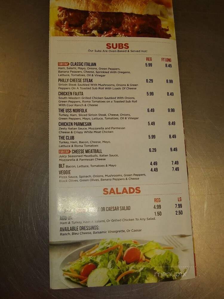 Chanello's Pizza - Hampton, VA menu_pic