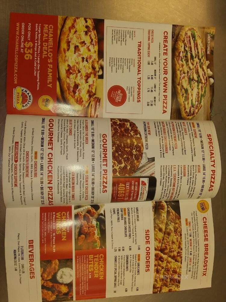 Chanello's Pizza - Hampton, VA menu_pic