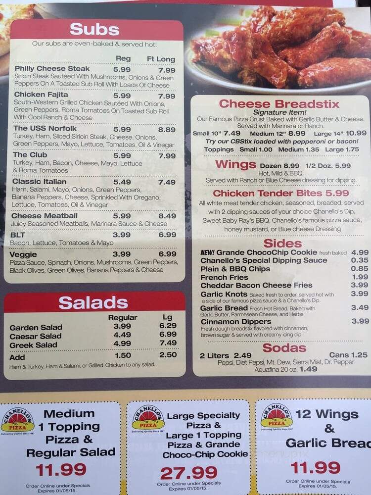 Chanello's Pizza - Portsmouth, VA menu_pic