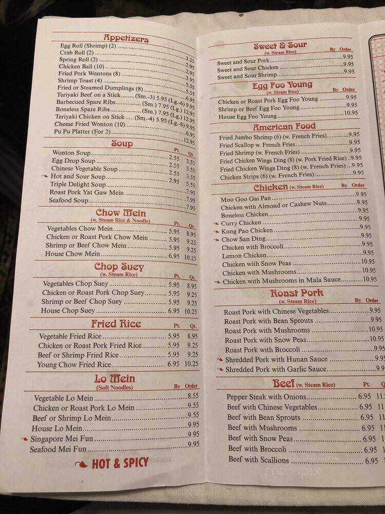 China Inn Restaurant - Warsaw, VA menu_pic