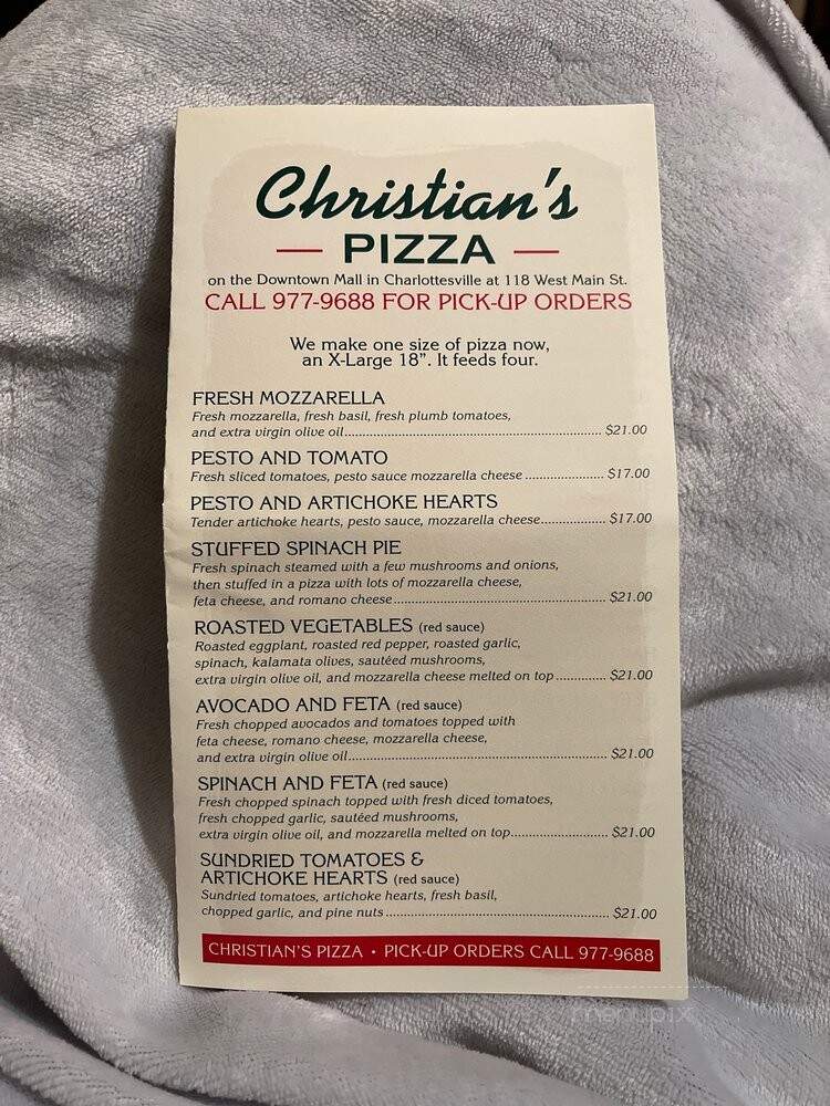 Christian's Pizza - Charlottesville, VA