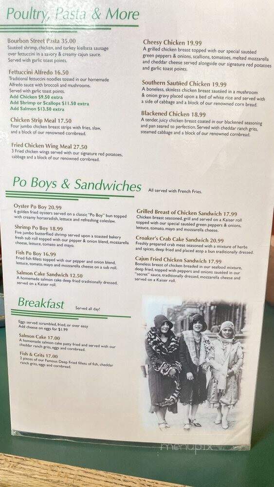 Croakers Spot Restaurant - Richmond, VA menu_pic