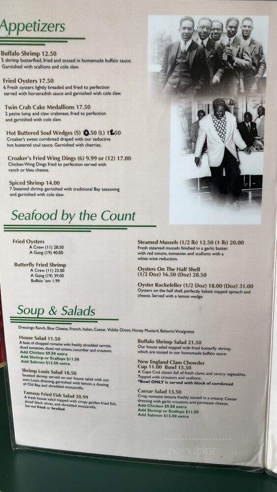 Croakers Spot Restaurant - Richmond, VA menu_pic