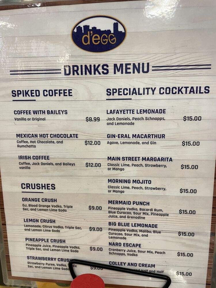 D' Egg Diner - Norfolk, VA menu_pic