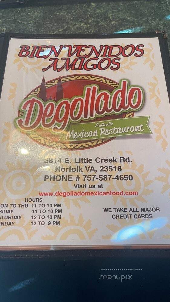 Degollado Mexican Restaurant - Norfolk, VA menu_pic