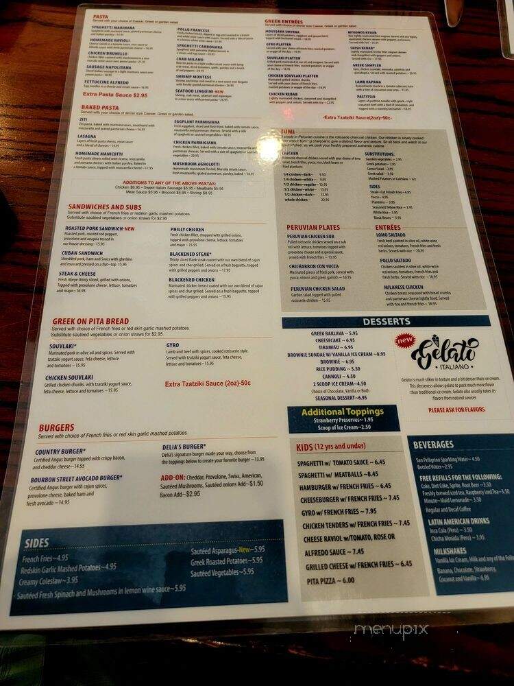 Delia Pizza - Springfield, VA menu_pic