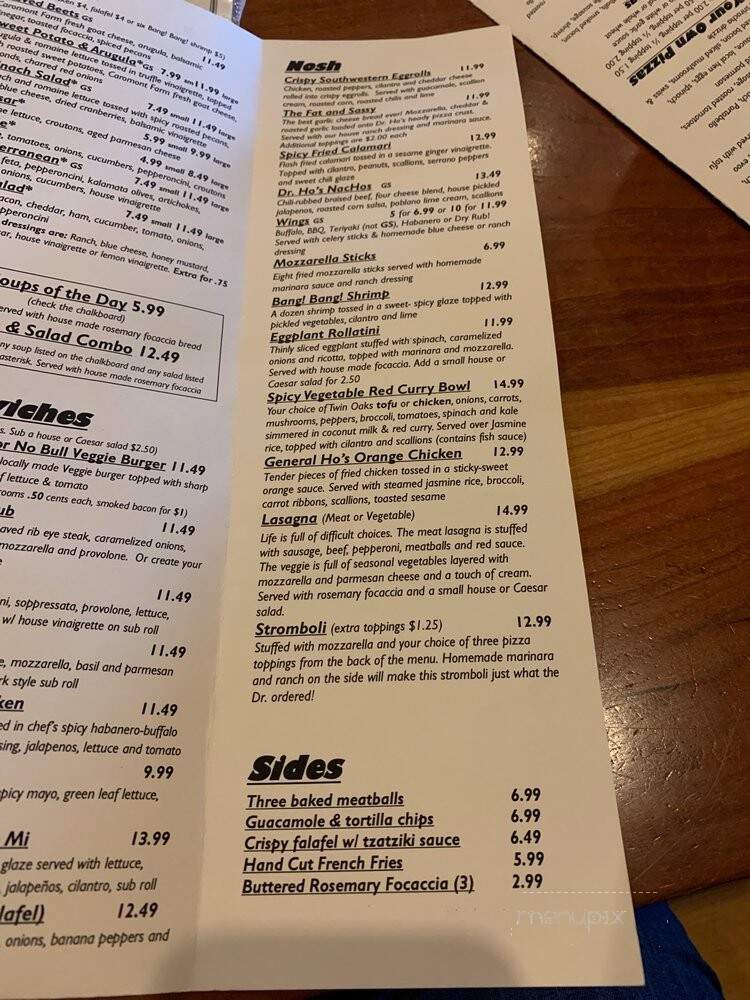 Doctor Ho's Humble Pie - North Garden, VA menu_pic