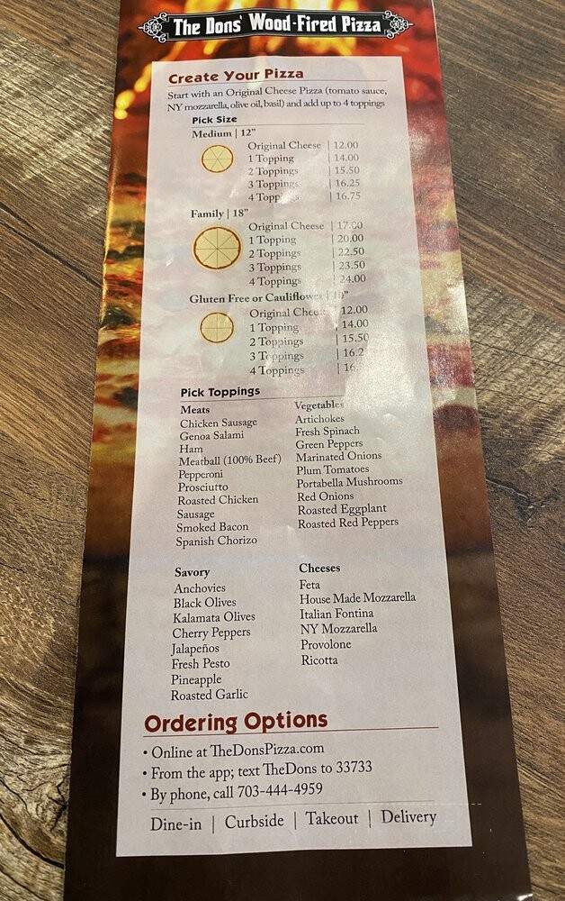 Don Corleone's Brick Oven Pizzeria - Sterling, VA menu_pic