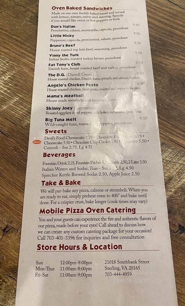 Don Corleone's Brick Oven Pizzeria - Sterling, VA menu_pic