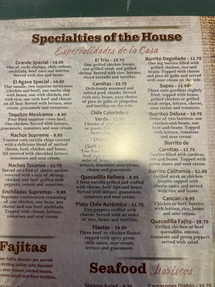 El Agave Authentic Mexican - Ruckersville, VA menu_pic