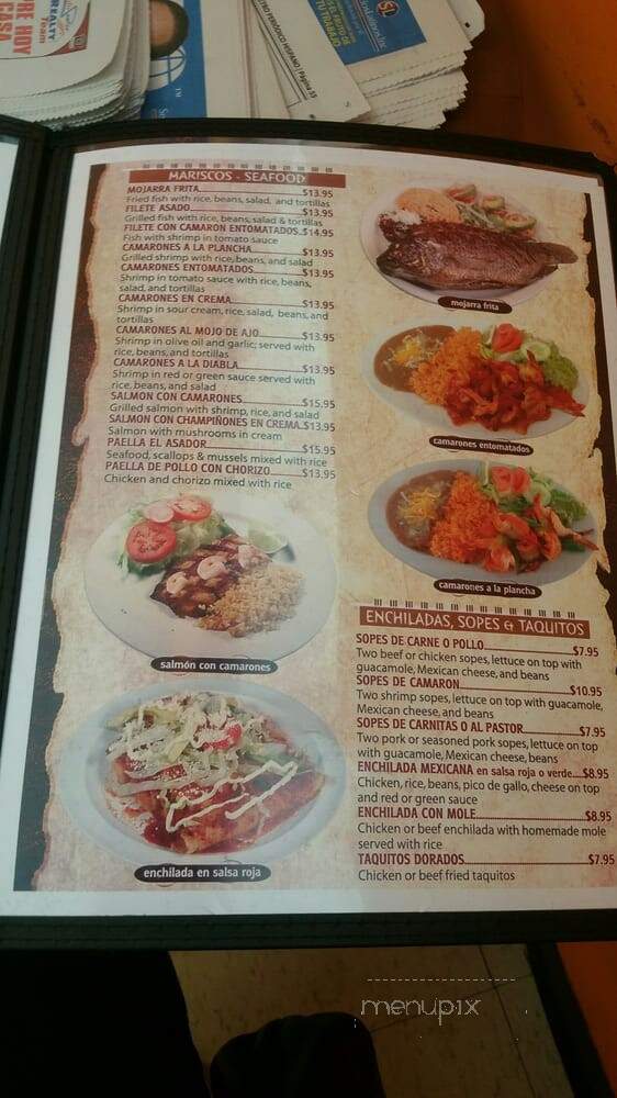 El Asador Restaurant - Fredericksburg, VA menu_pic