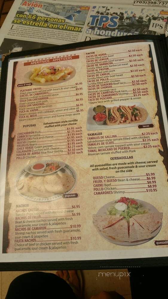 El Asador Restaurant - Fredericksburg, VA menu_pic