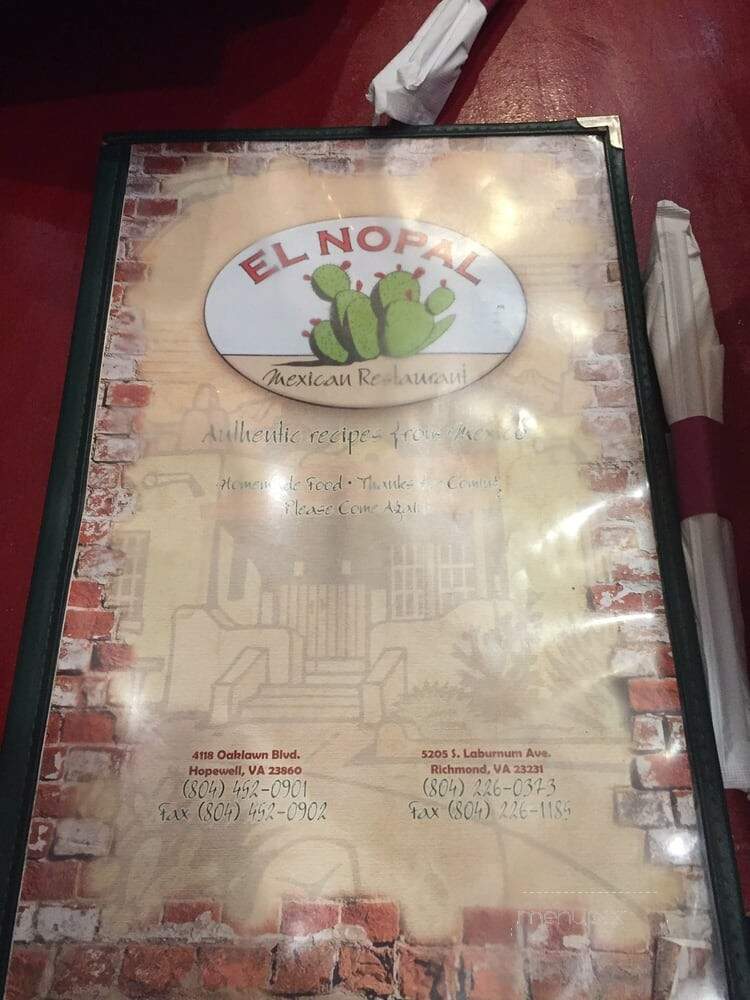 El Nopal Mexican Restaurant - Hopewell, VA menu_pic